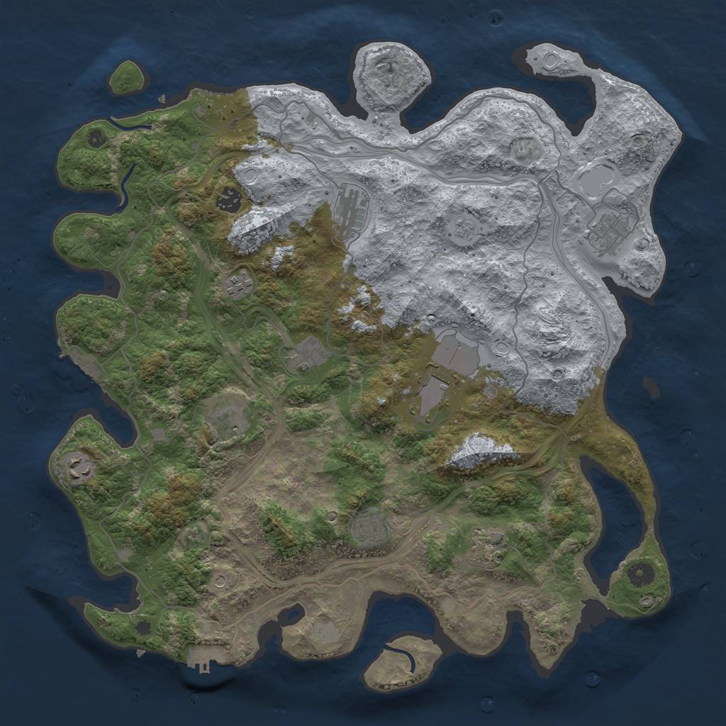 Rust Map: Procedural Map, Size: 4250, Seed: 957749996, 17 Monuments