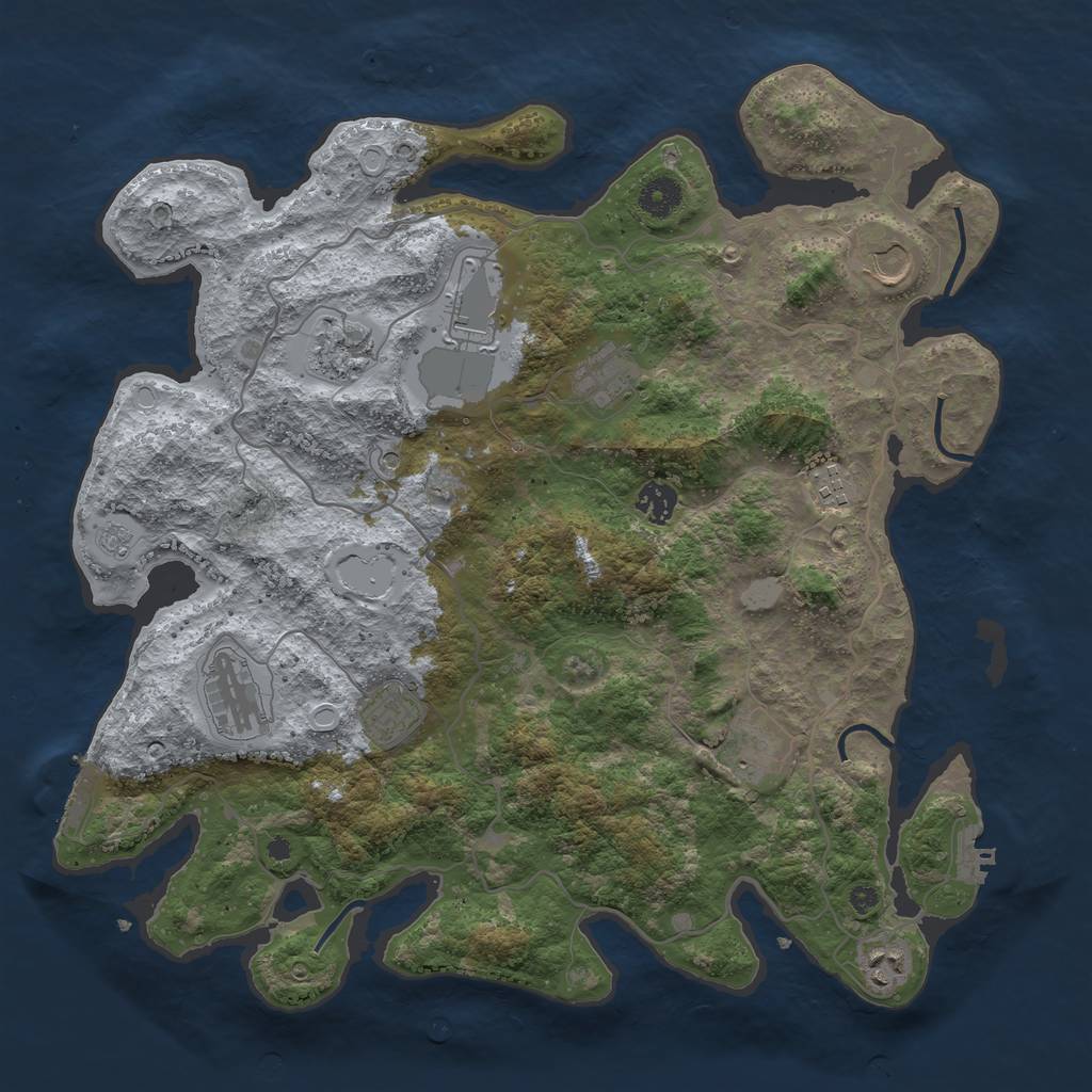 Rust Map: Procedural Map, Size: 4000, Seed: 505583087, 17 Monuments