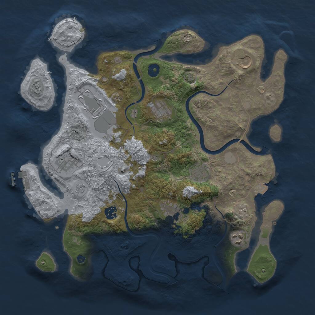 Rust Map: Procedural Map, Size: 3700, Seed: 48302, 14 Monuments