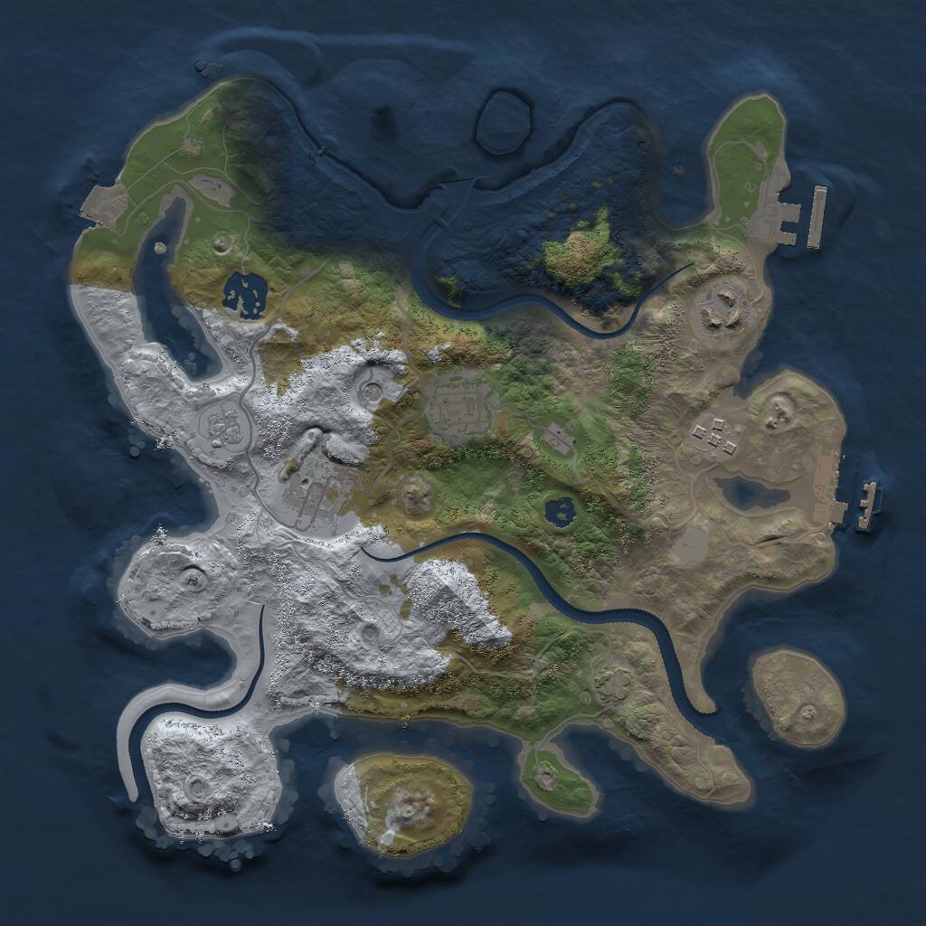 Rust Map: Procedural Map, Size: 3000, Seed: 258336554, 11 Monuments