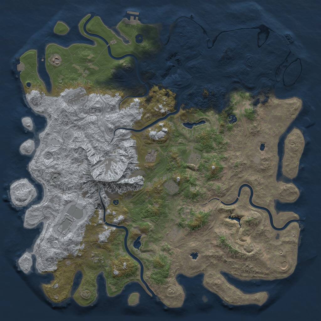 Rust Map: Procedural Map, Size: 5500, Seed: 849102848, 17 Monuments