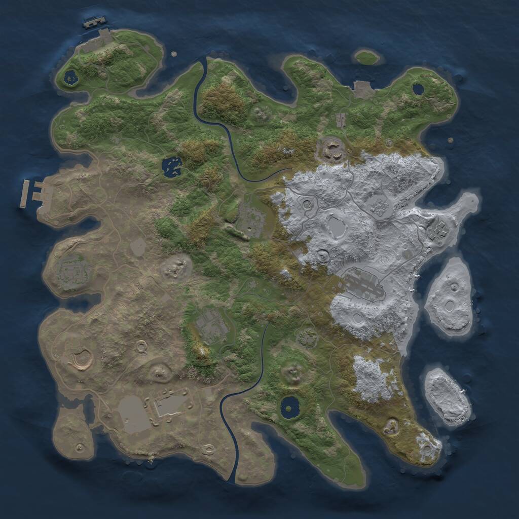 Rust Map: Procedural Map, Size: 3700, Seed: 11749236, 15 Monuments