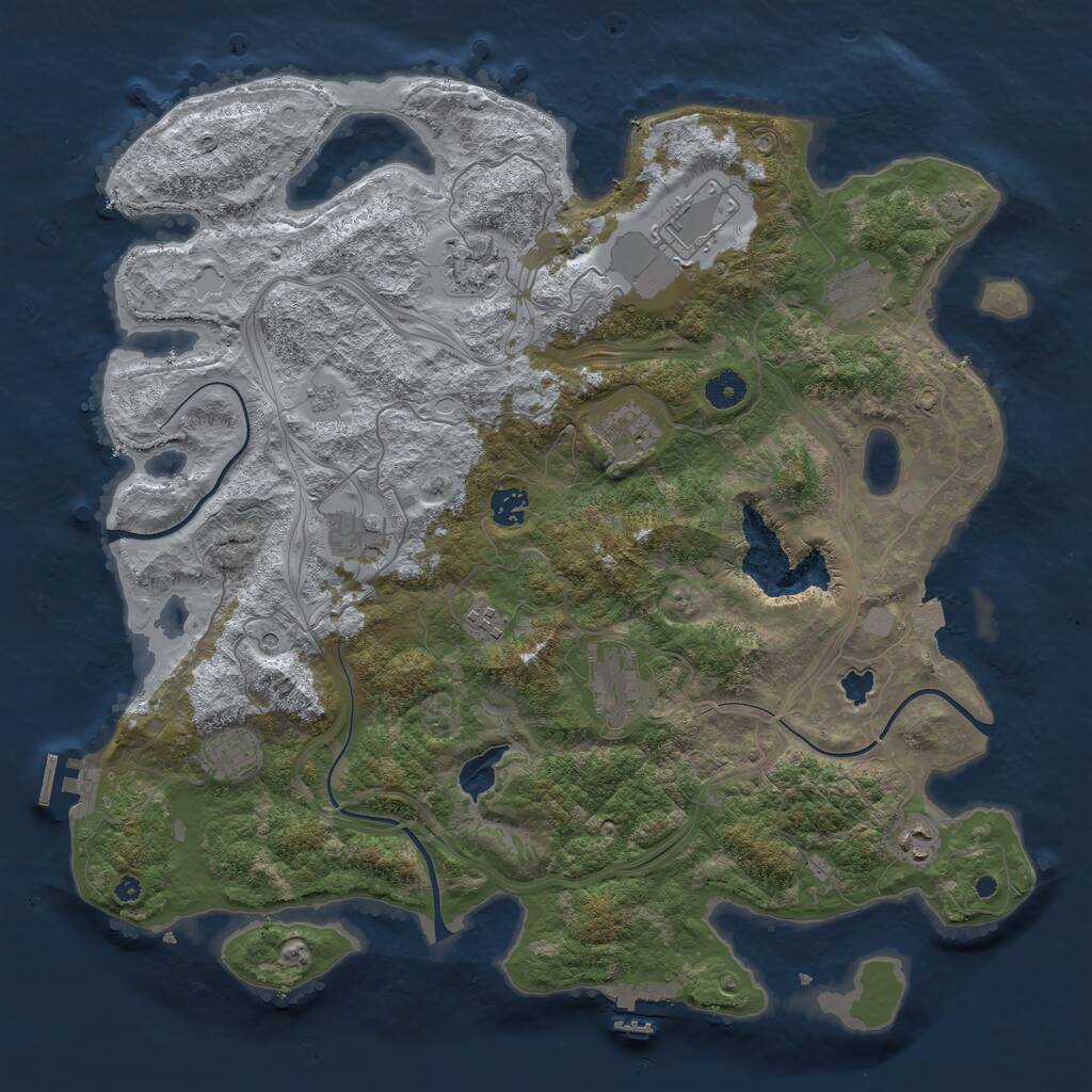 Rust Map: Procedural Map, Size: 4250, Seed: 5478, 16 Monuments