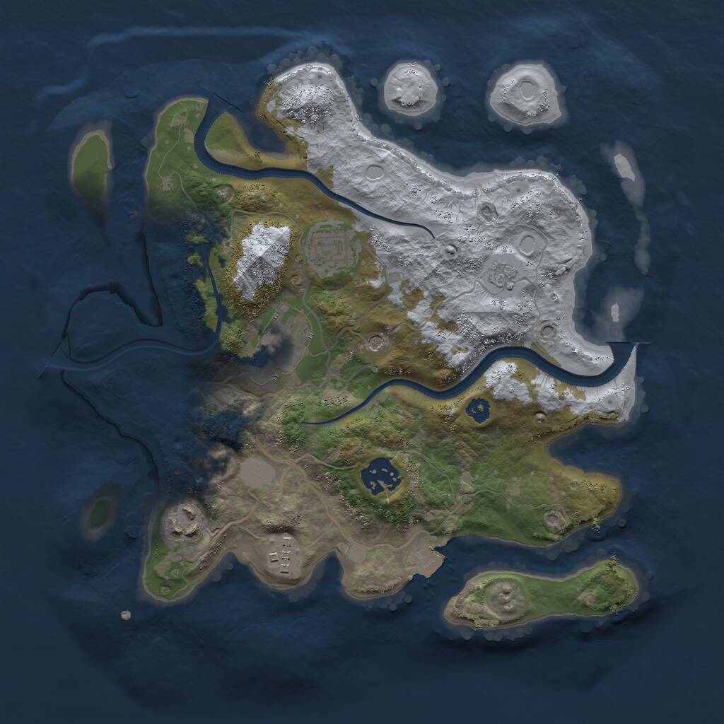 Rust Map: Procedural Map, Size: 3000, Seed: 1051751, 8 Monuments