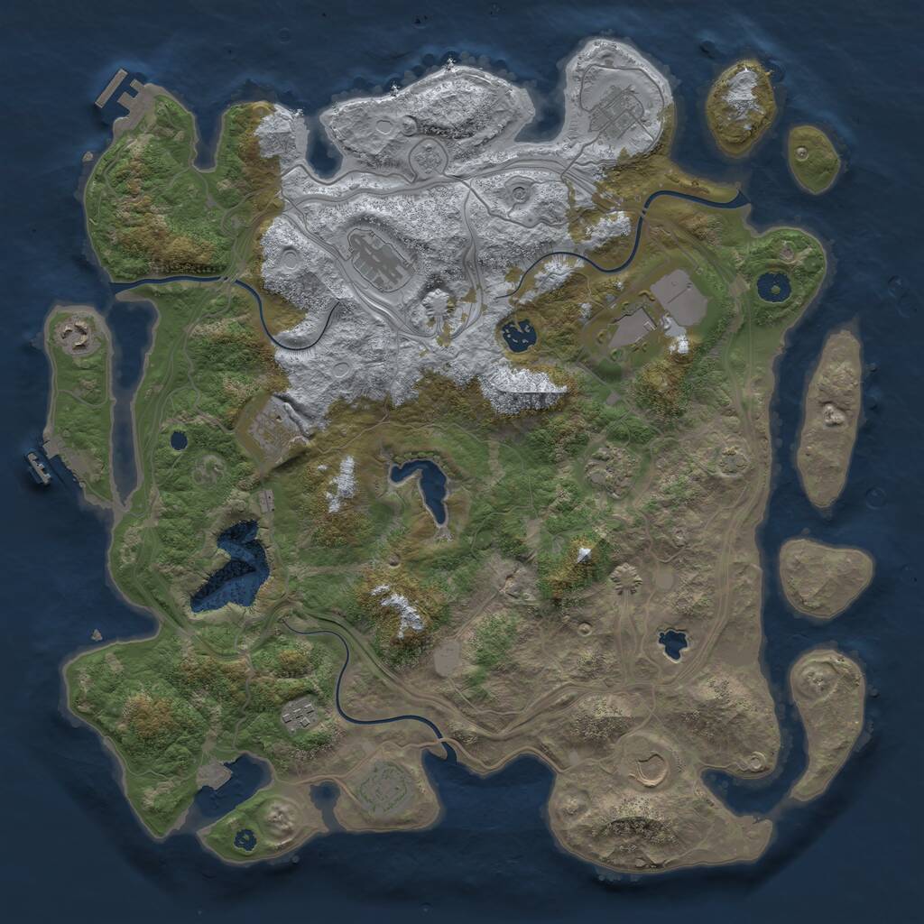 Rust Map: Procedural Map, Size: 4250, Seed: 20230309, 16 Monuments