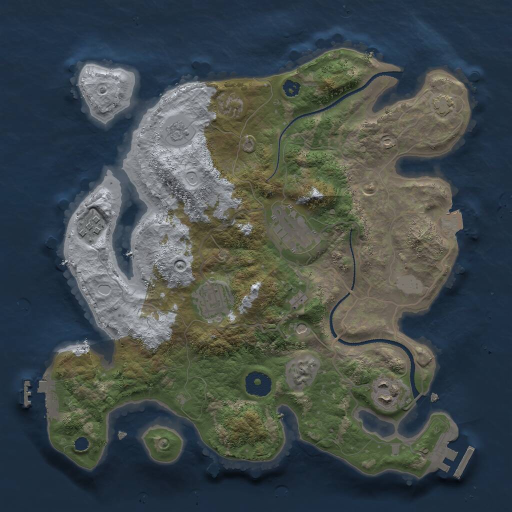 Rust Map: Procedural Map, Size: 3000, Seed: 565261858, 10 Monuments