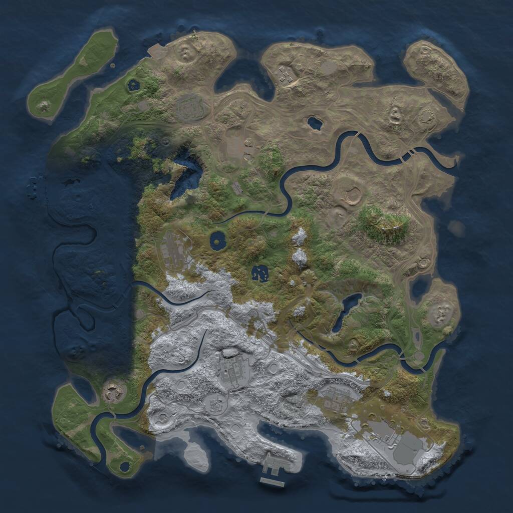 Rust Map: Procedural Map, Size: 4250, Seed: 14831, 16 Monuments