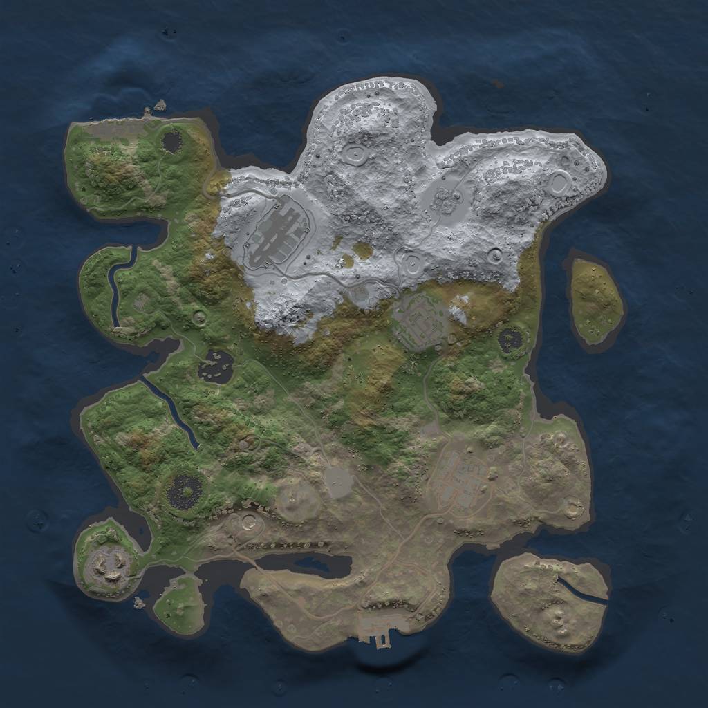Rust Map: Procedural Map, Size: 3000, Seed: 2194712, 12 Monuments