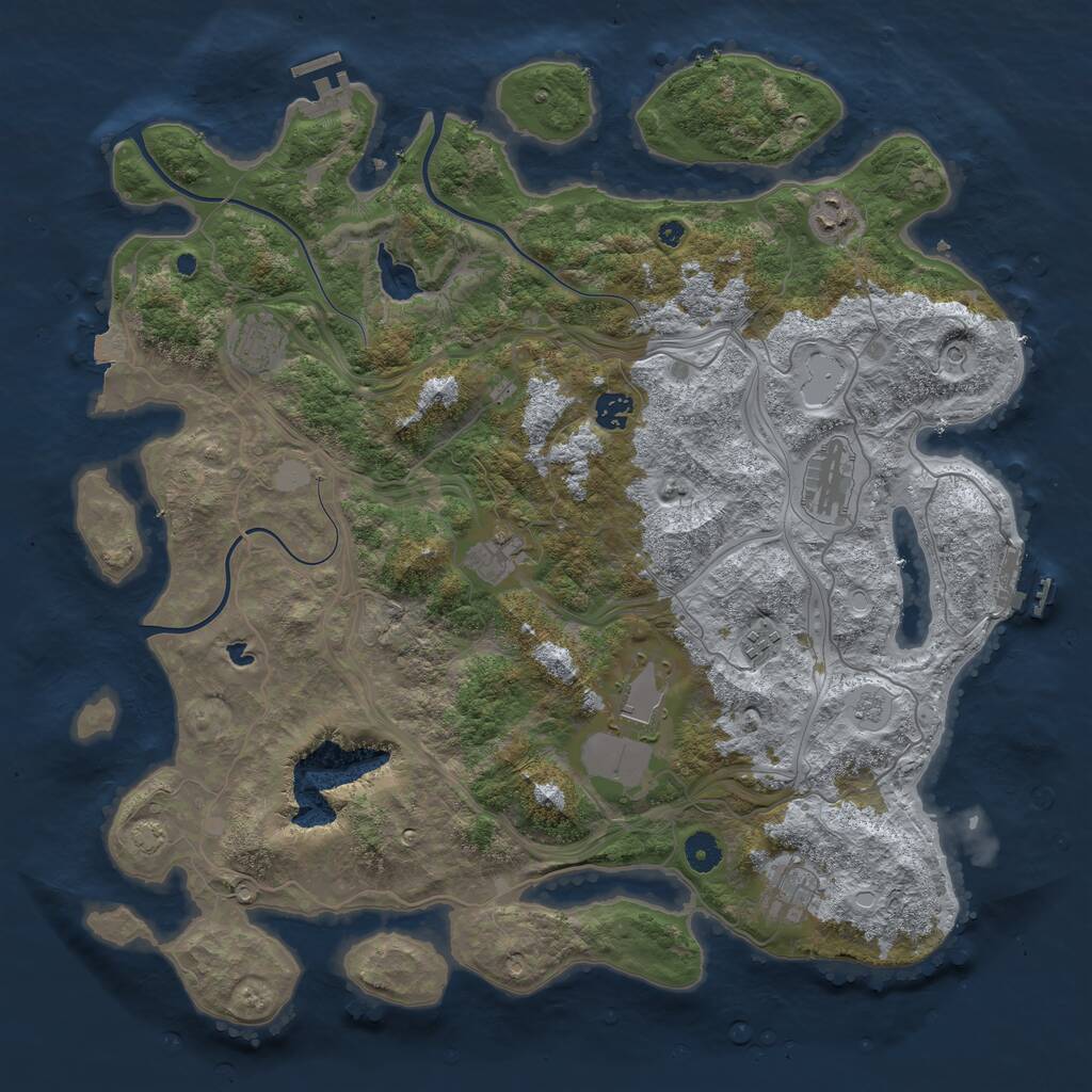 Rust Map: Procedural Map, Size: 4300, Seed: 1465, 14 Monuments