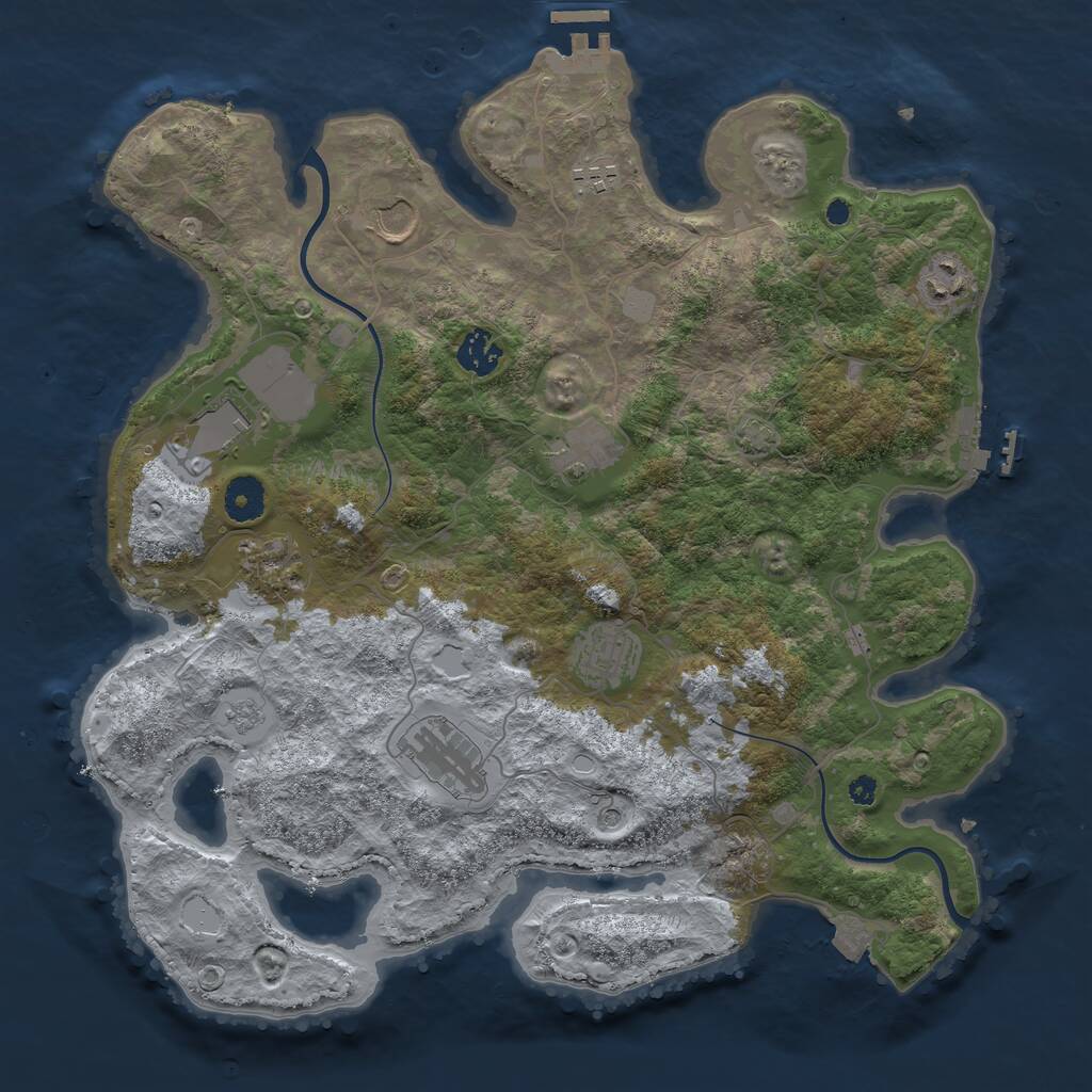 Rust Map: Procedural Map, Size: 3750, Seed: 227251223, 15 Monuments