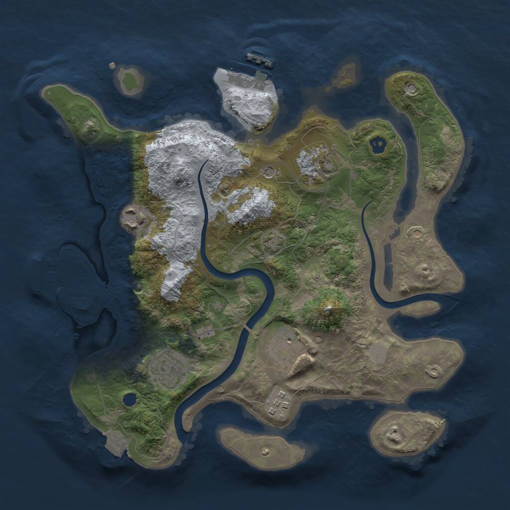 Rust Map: Procedural Map, Size: 3000, Seed: 1951824735, 10 Monuments
