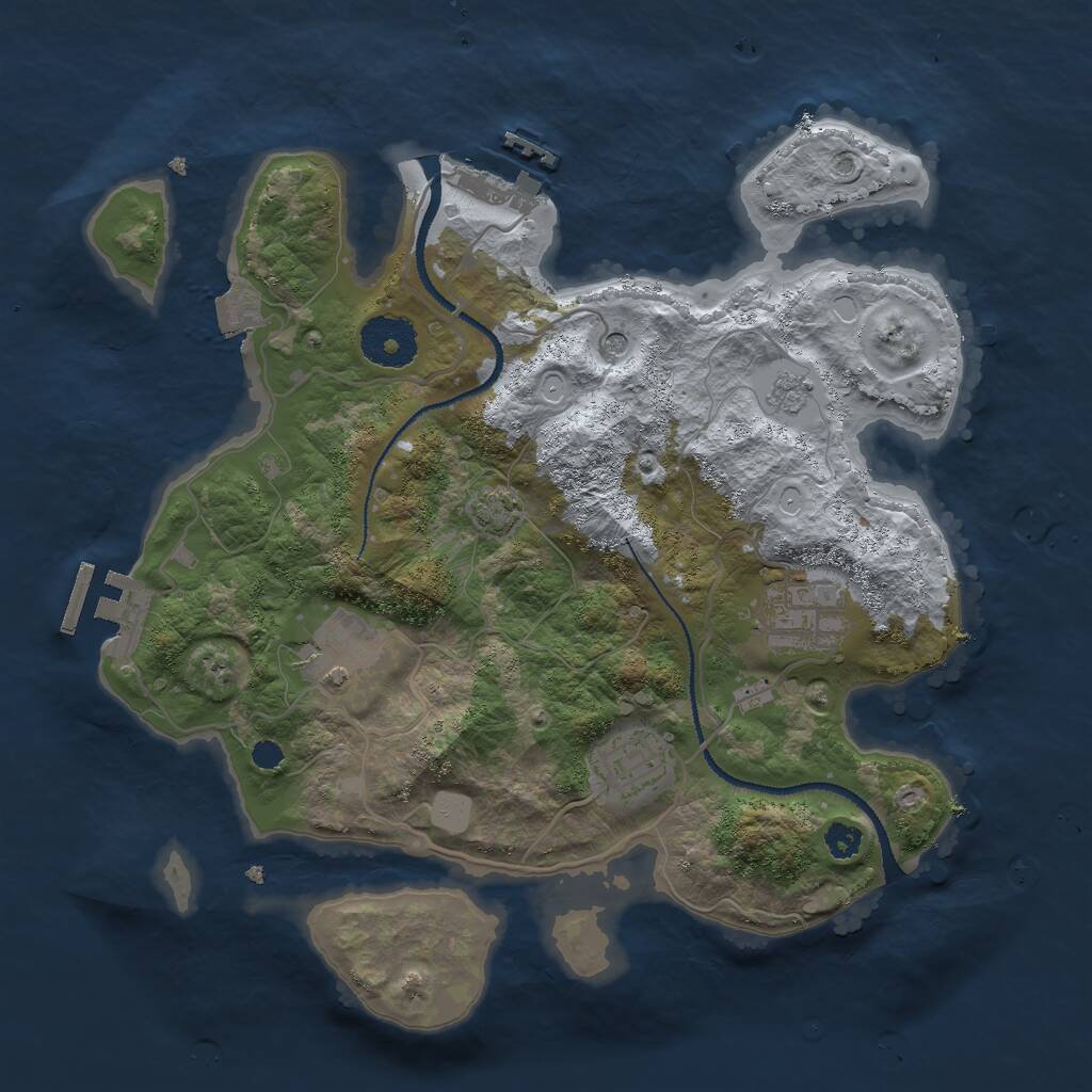 Rust Map: Procedural Map, Size: 3000, Seed: 564967518, 9 Monuments