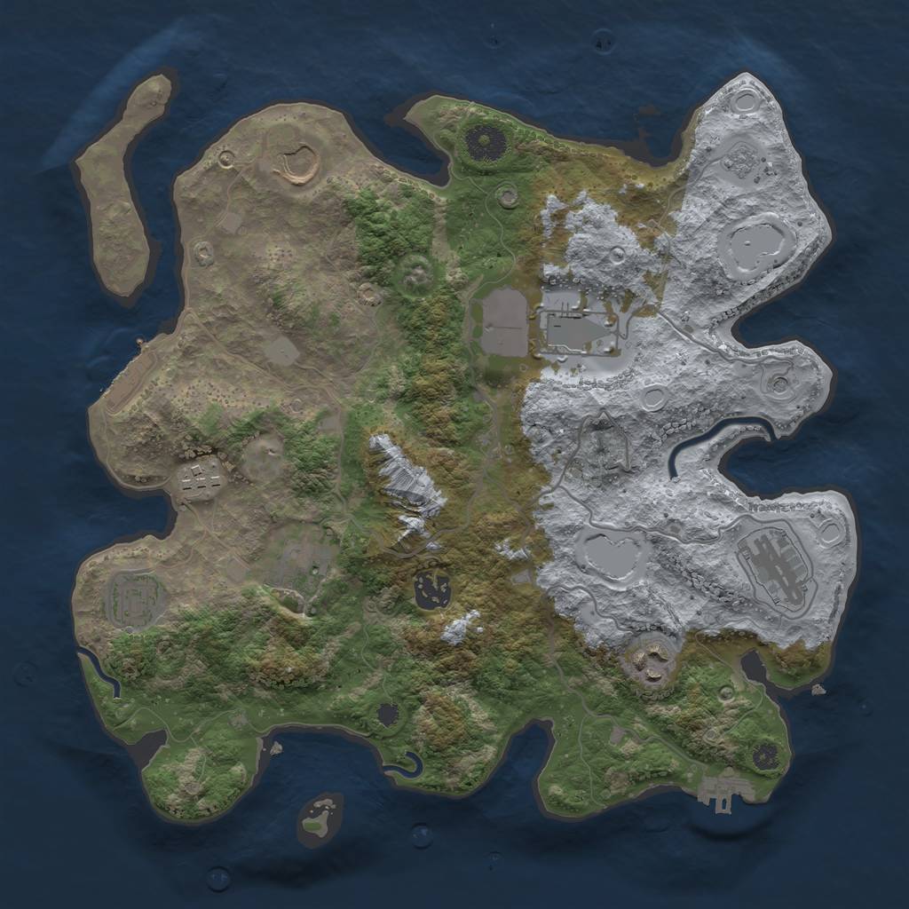 Rust Map: Procedural Map, Size: 3500, Seed: 237124011, 15 Monuments