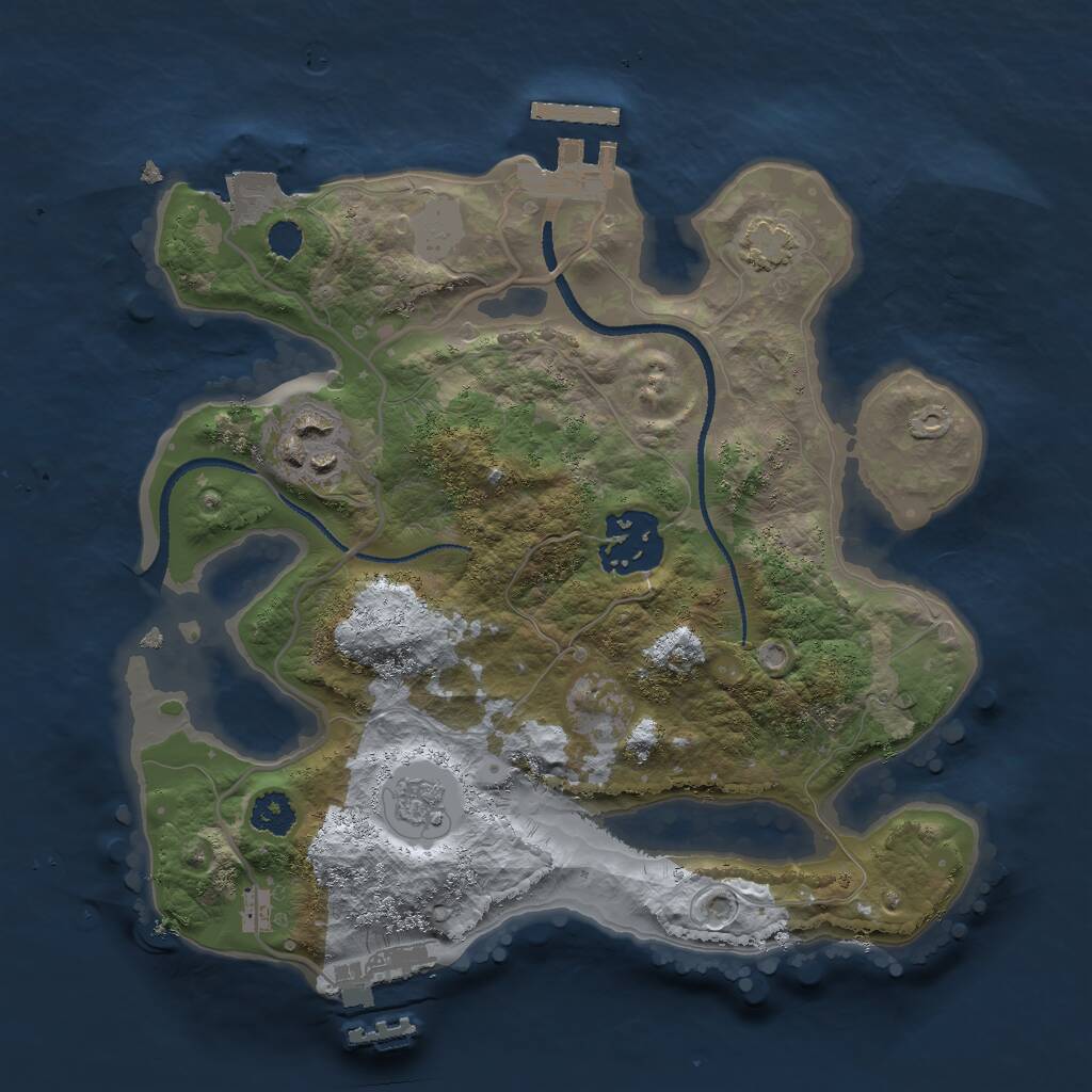 Rust Map: Procedural Map, Size: 2500, Seed: 65161, 7 Monuments
