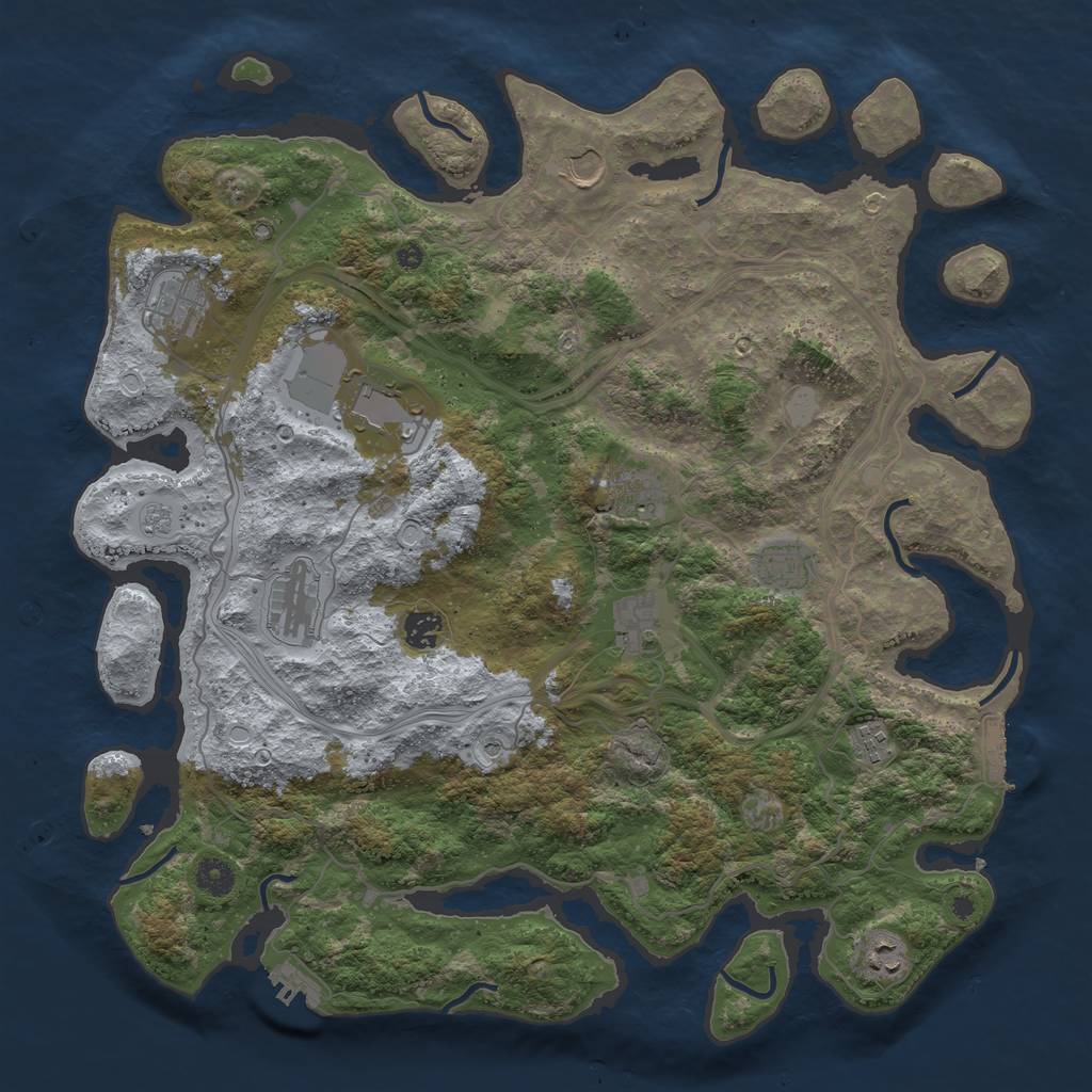 Rust Map: Procedural Map, Size: 4250, Seed: 436258730, 17 Monuments