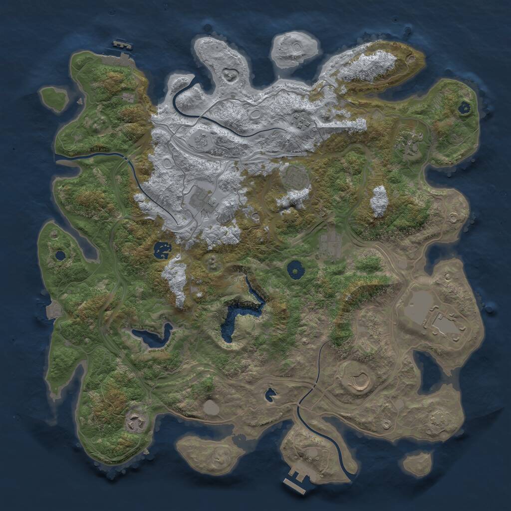 Rust Map: Procedural Map, Size: 4250, Seed: 83814389, 15 Monuments