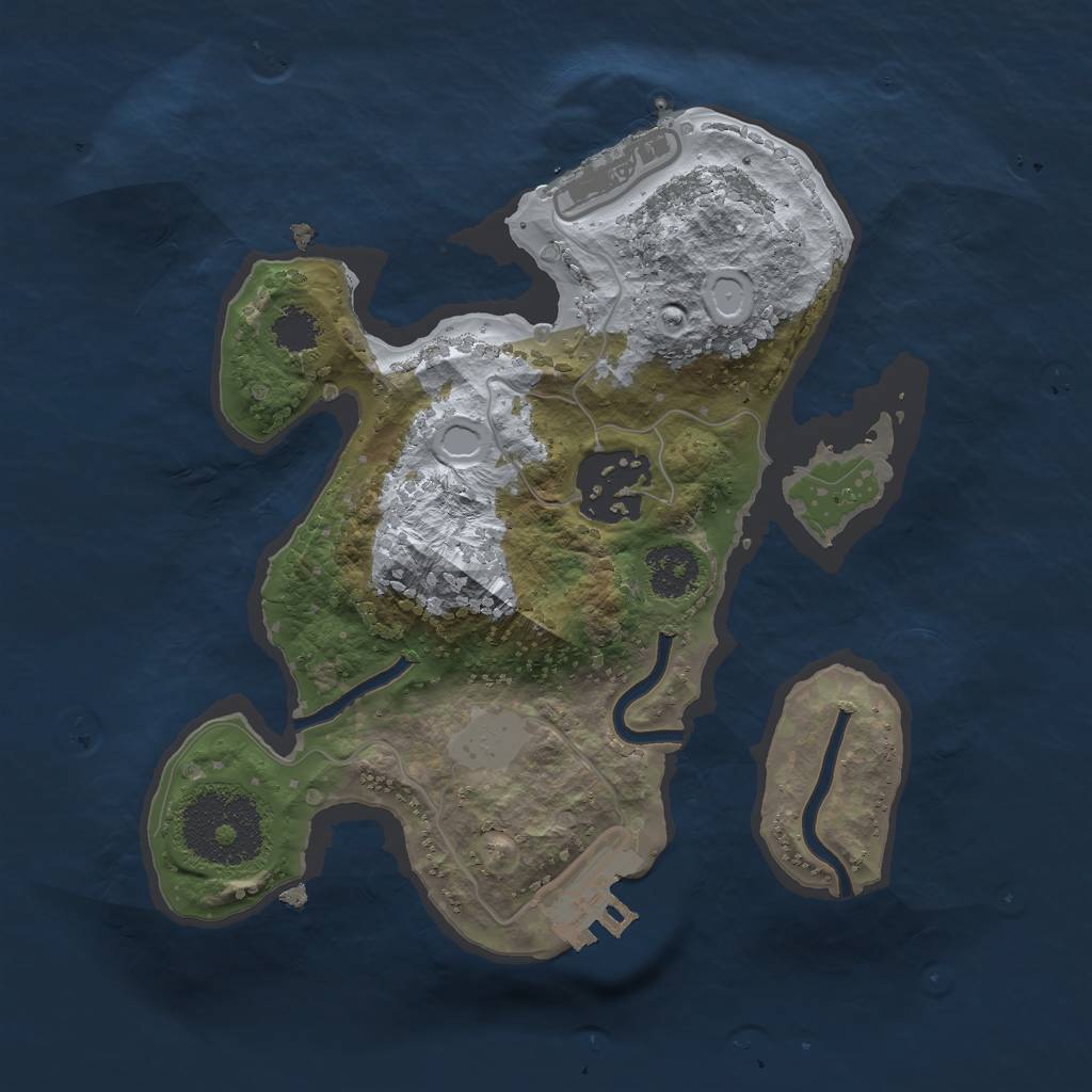 Rust Map: Procedural Map, Size: 2125, Seed: 1, 6 Monuments