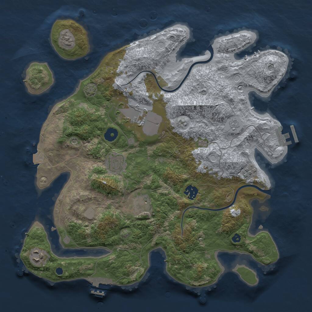 Rust Map: Procedural Map, Size: 3500, Seed: 1804177574, 12 Monuments