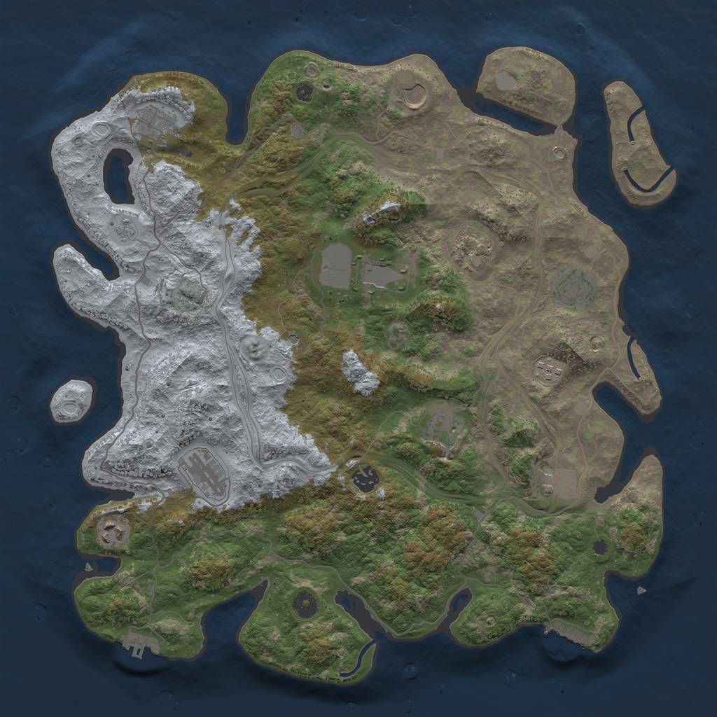 Rust Map: Procedural Map, Size: 4250, Seed: 1839902631, 18 Monuments