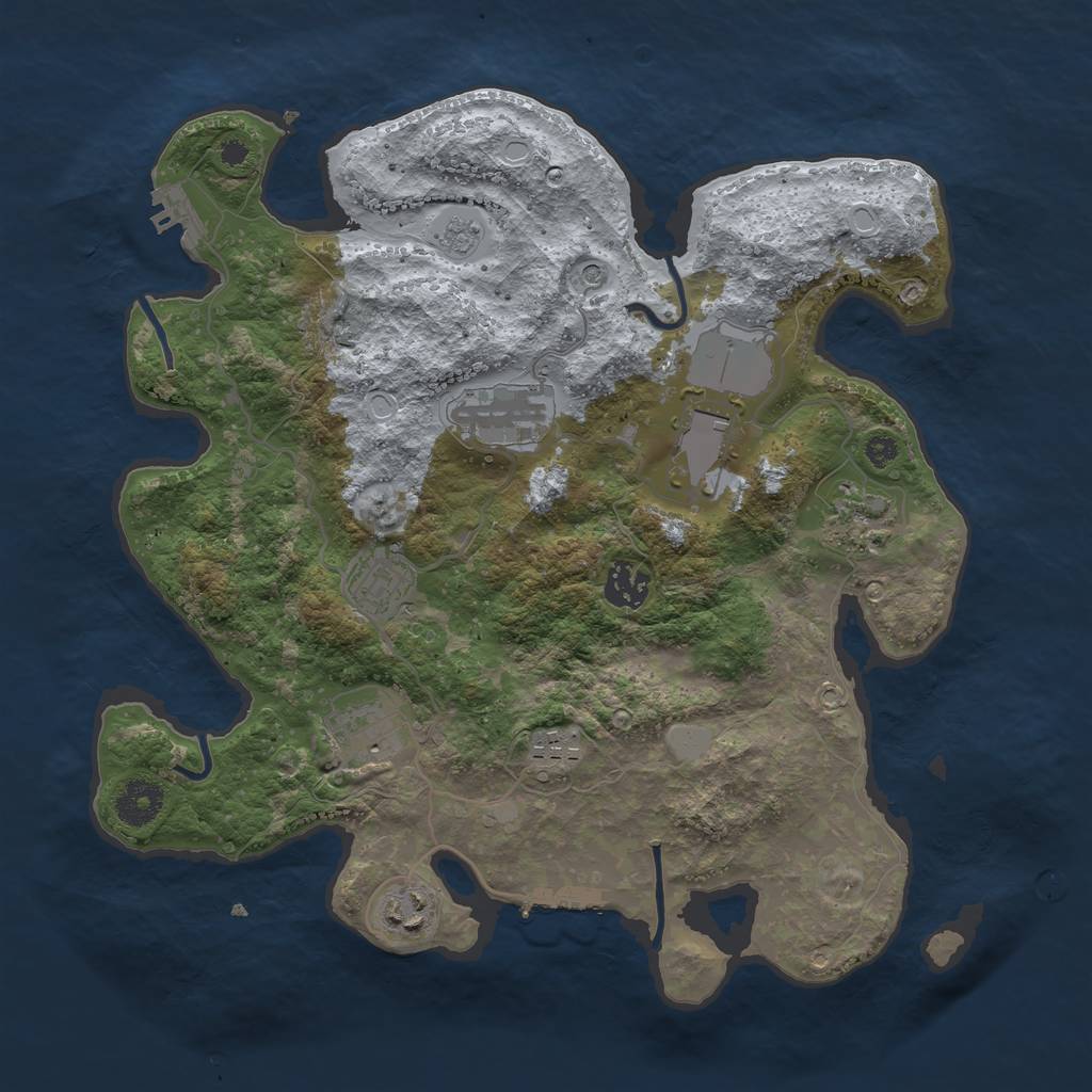 Rust Map: Procedural Map, Size: 3500, Seed: 81986414, 15 Monuments