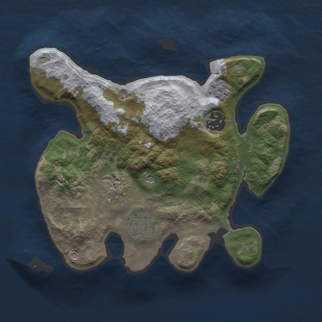 Rust Map: Barren, Size: 2500, Seed: 101454733, 7 Monuments