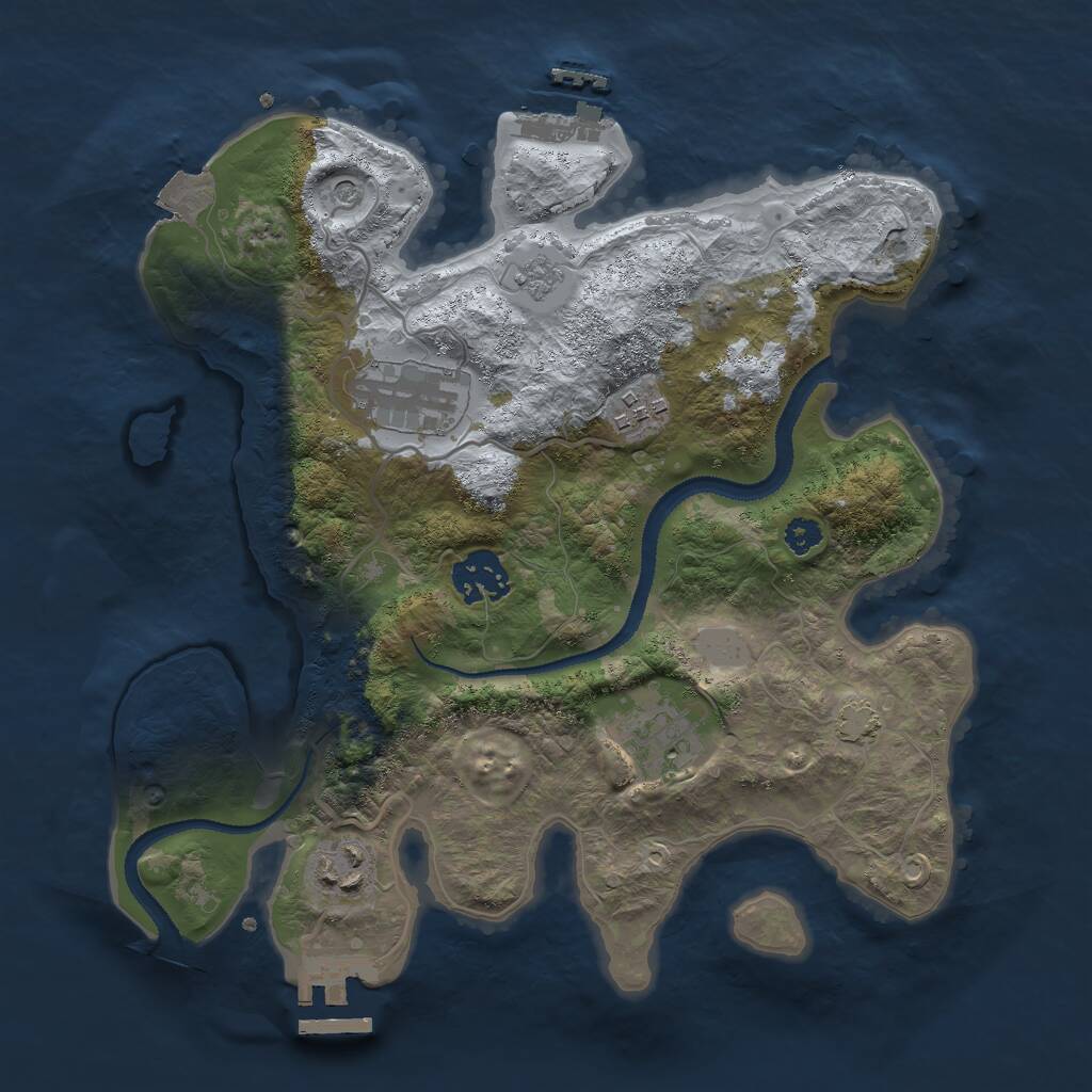 Rust Map: Procedural Map, Size: 3000, Seed: 1484878695, 11 Monuments