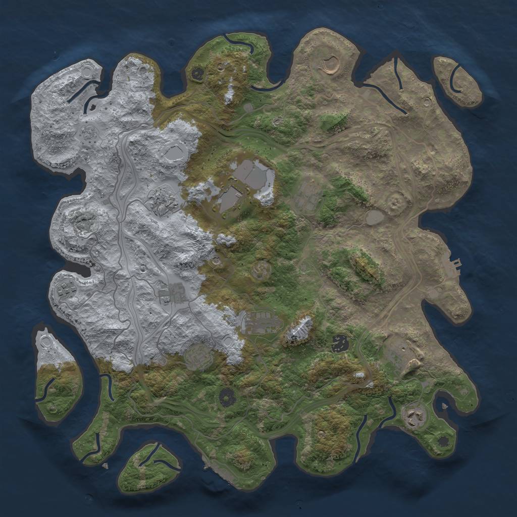 Rust Map: Procedural Map, Size: 4250, Seed: 1681688296, 18 Monuments