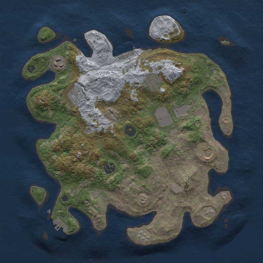 Rust Map: Procedural Map, Size: 3500, Seed: 753007407, 14 Monuments