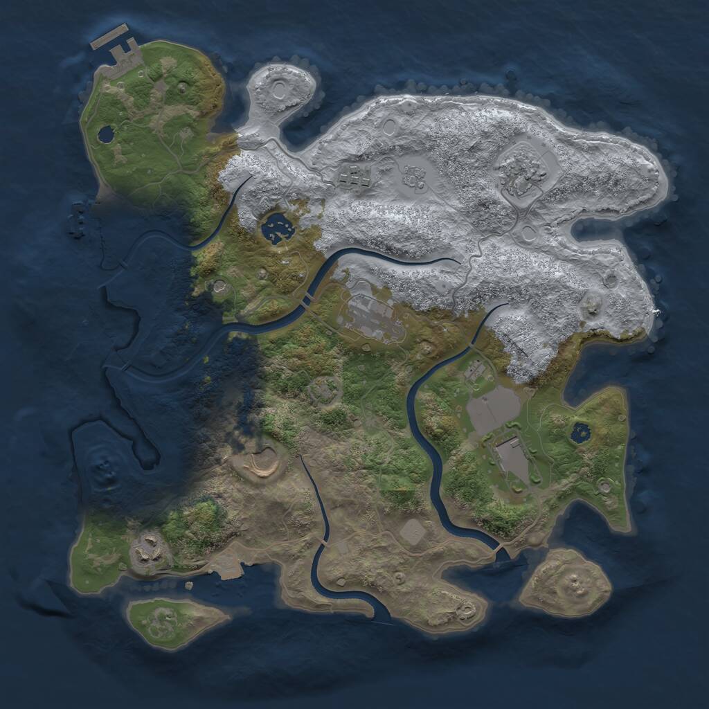 Rust Map: Procedural Map, Size: 3500, Seed: 636800451, 13 Monuments