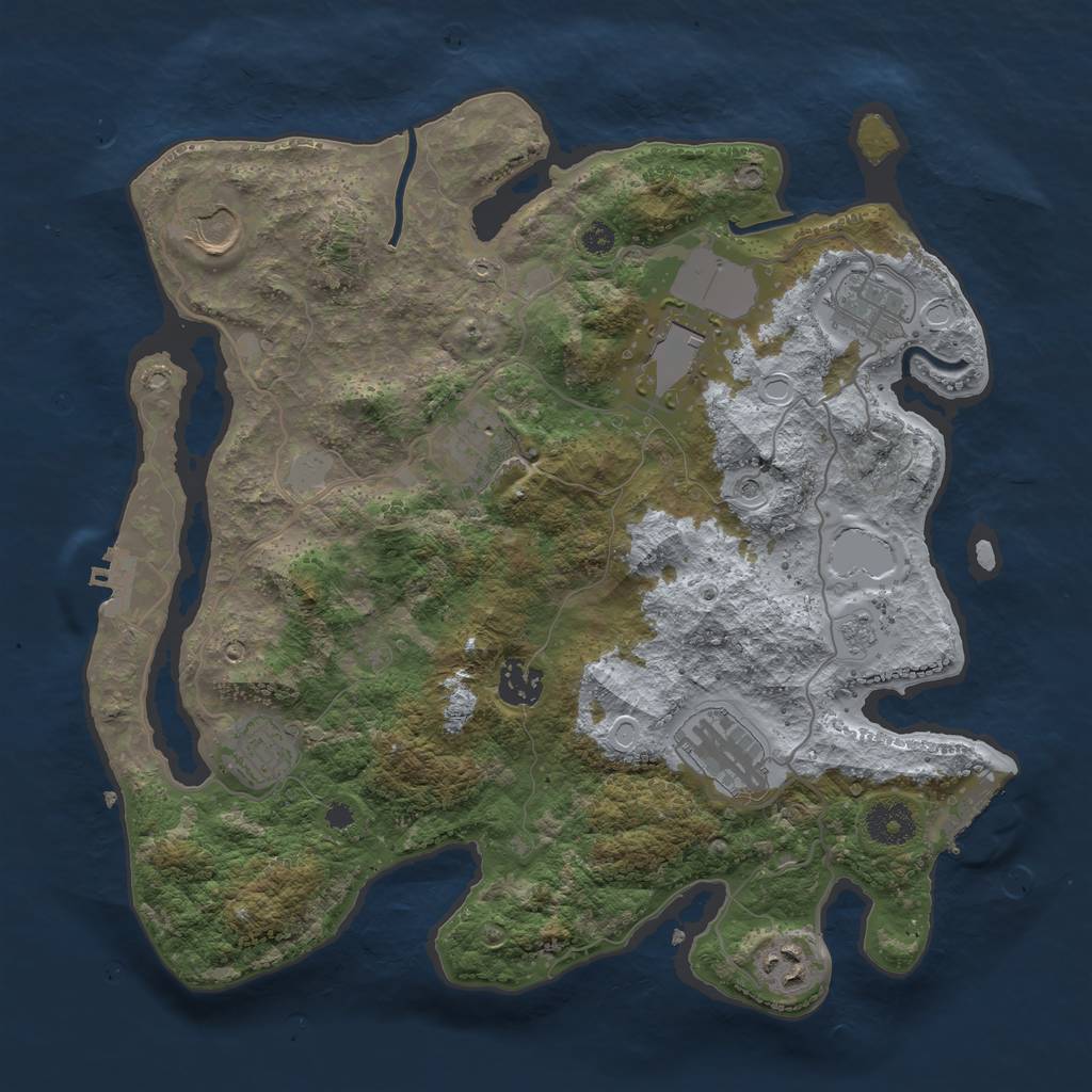 Rust Map: Procedural Map, Size: 3500, Seed: 124361262, 15 Monuments