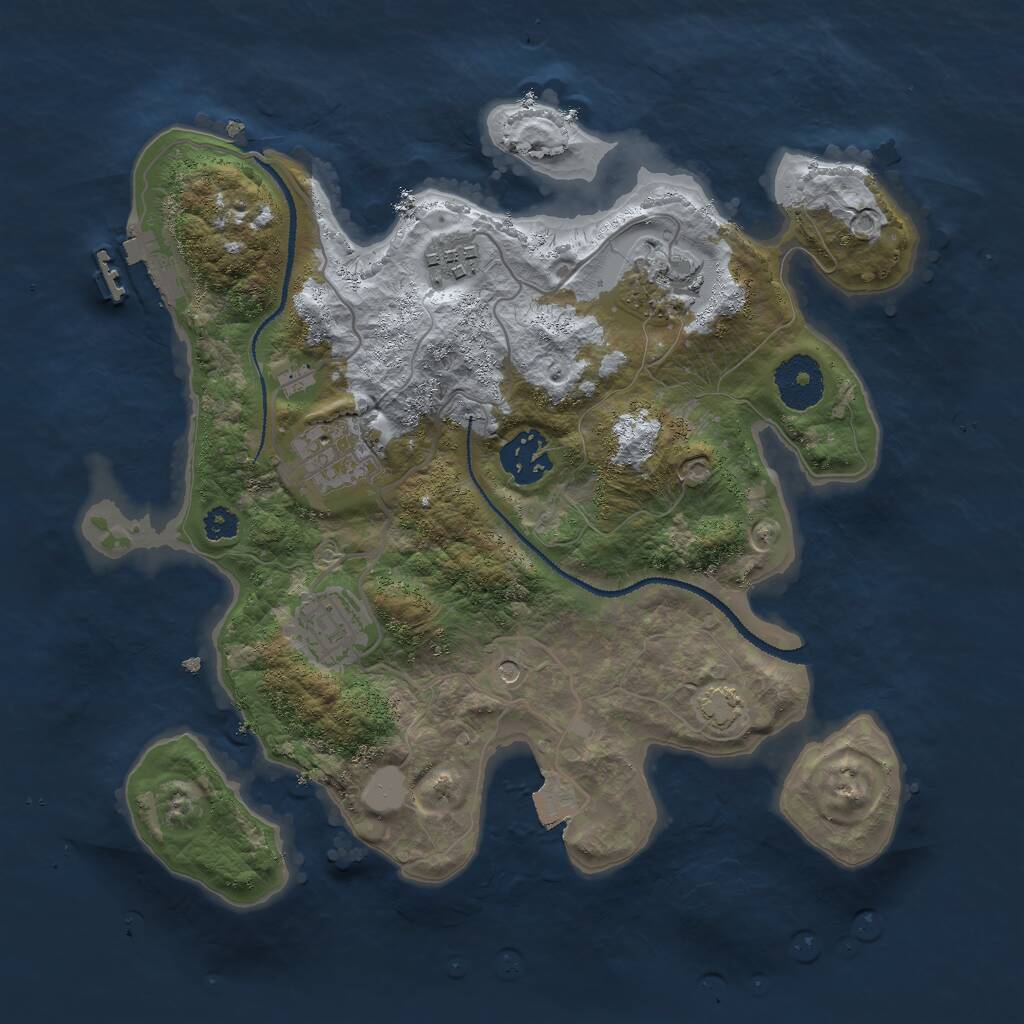 Rust Map: Procedural Map, Size: 3000, Seed: 1391399972, 9 Monuments