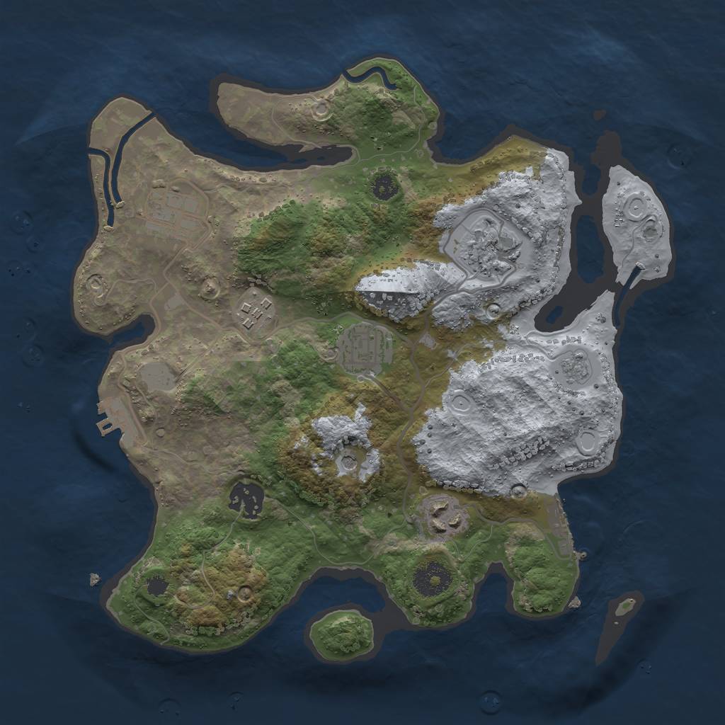 Rust Map: Procedural Map, Size: 3000, Seed: 1463156469, 13 Monuments