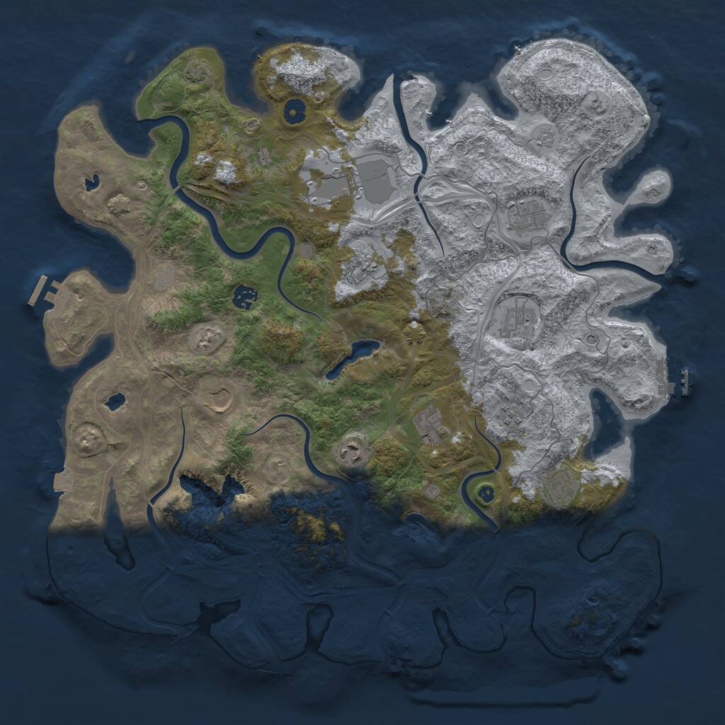 Rust Map: Procedural Map, Size: 4500, Seed: 1446520925, 16 Monuments
