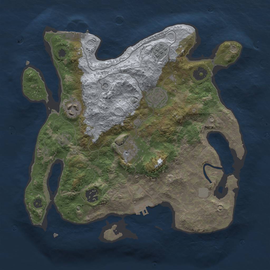 Rust Map: Procedural Map, Size: 3000, Seed: 1195587652, 11 Monuments