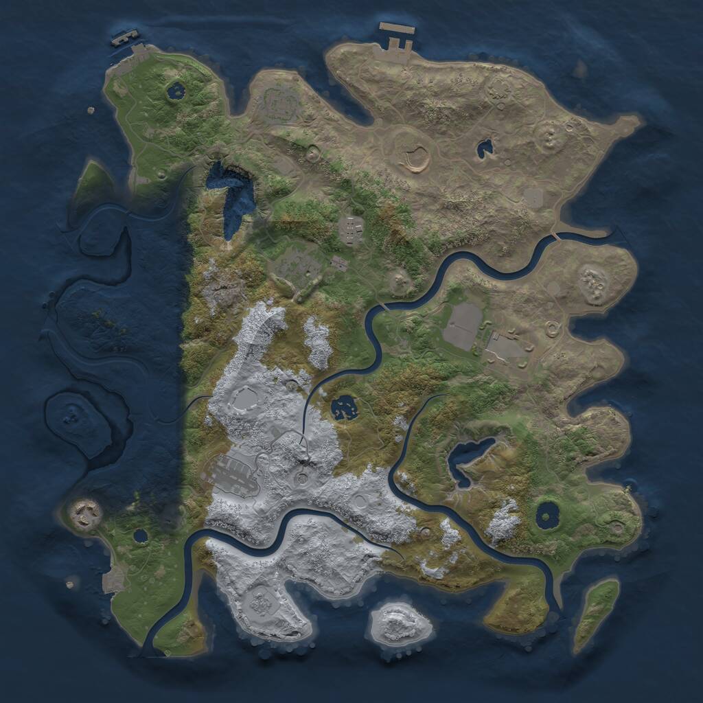 Rust Map: Procedural Map, Size: 4040, Seed: 47316, 14 Monuments