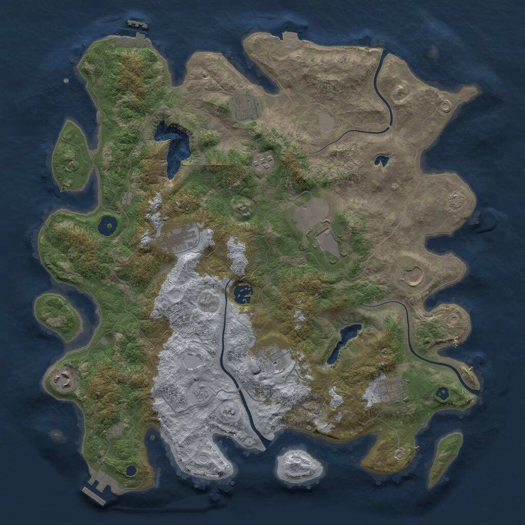 Rust Map: Procedural Map, Size: 4040, Seed: 47316, 14 Monuments