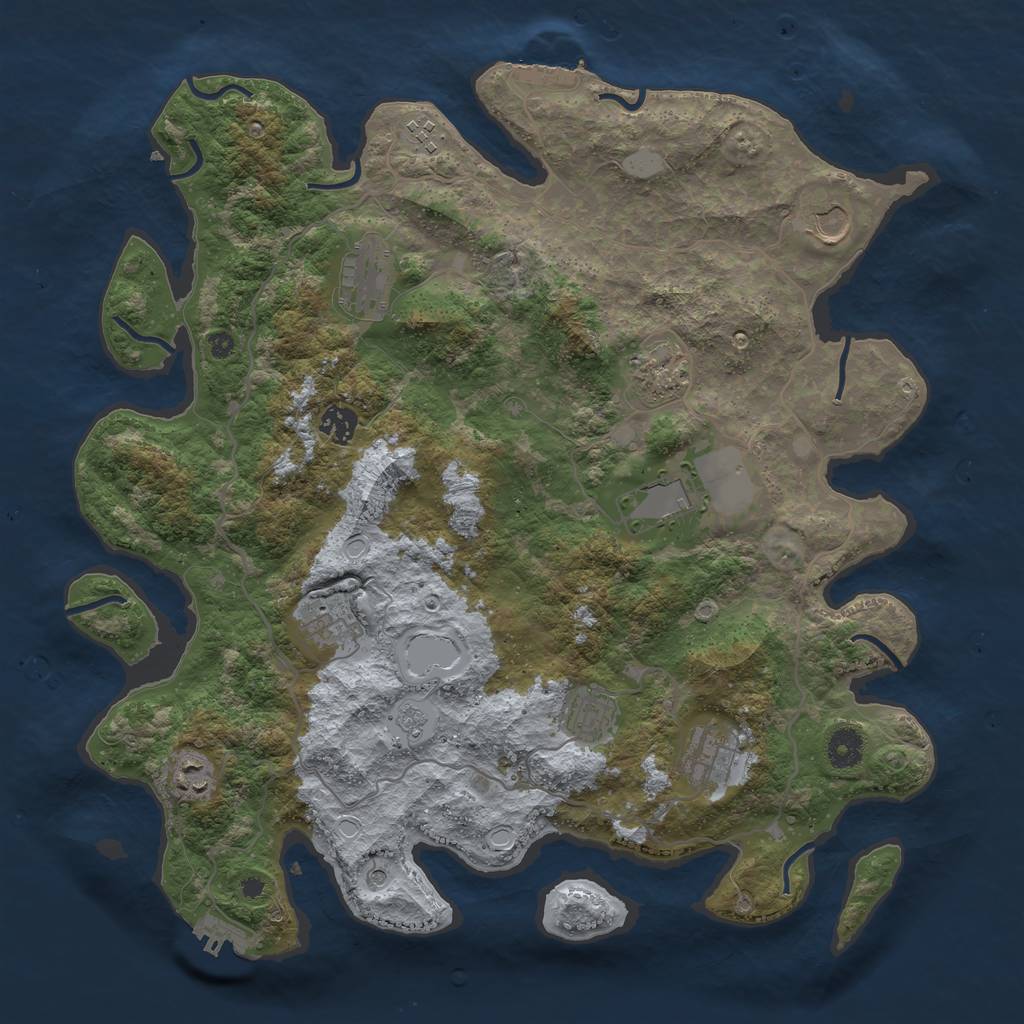 Rust Map: Procedural Map, Size: 4040, Seed: 47316, 17 Monuments