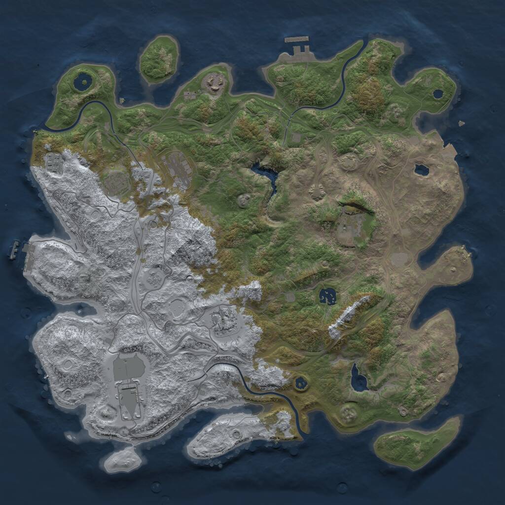 Rust Map: Procedural Map, Size: 4250, Seed: 452500520, 14 Monuments