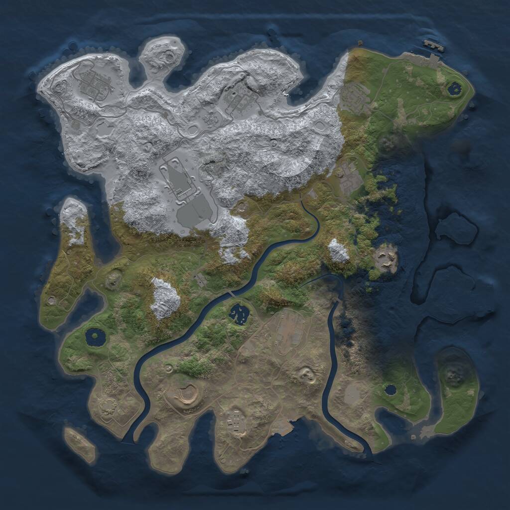Rust Map: Procedural Map, Size: 3850, Seed: 3567982, 16 Monuments