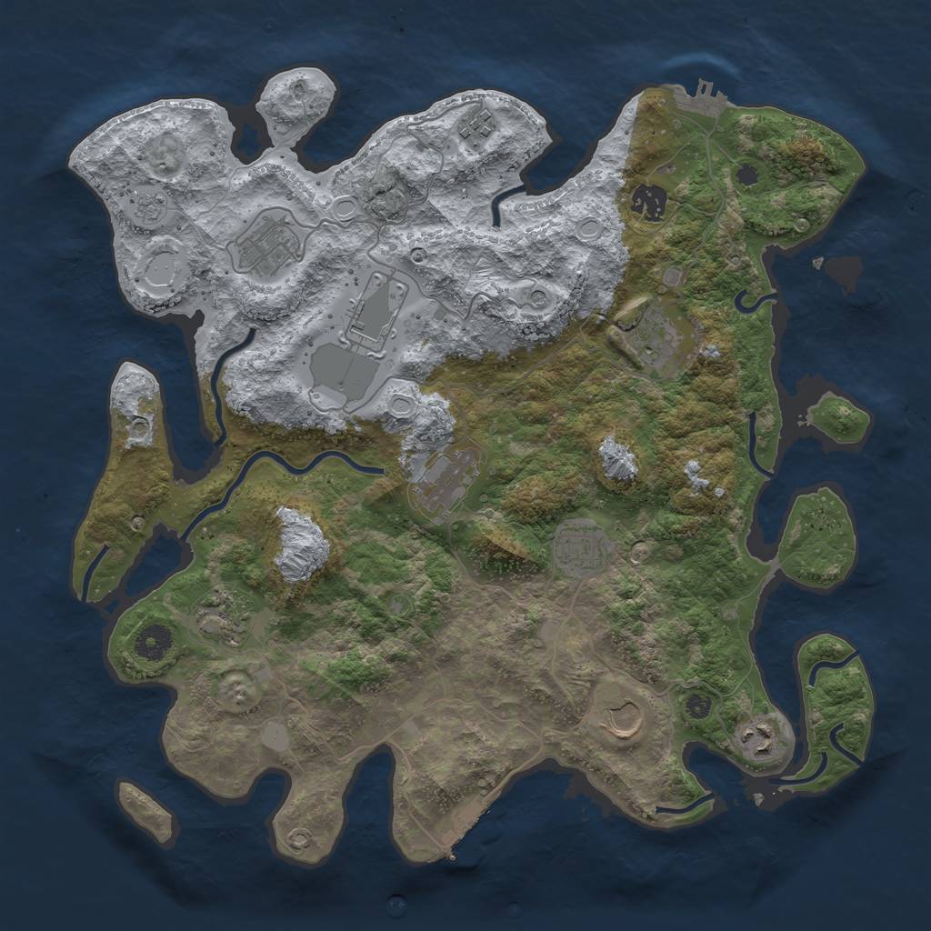 Rust Map: Procedural Map, Size: 3850, Seed: 3567982, 17 Monuments