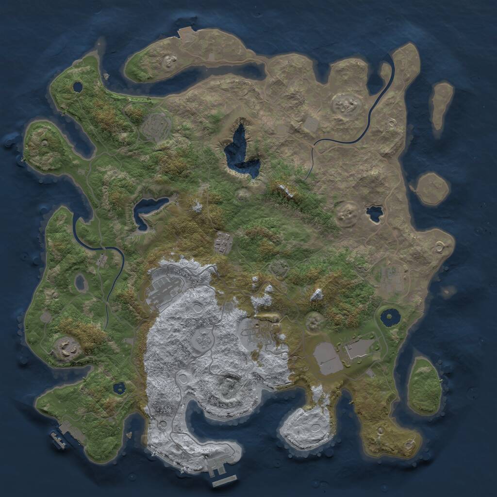 Rust Map: Procedural Map, Size: 4000, Seed: 25315387, 13 Monuments