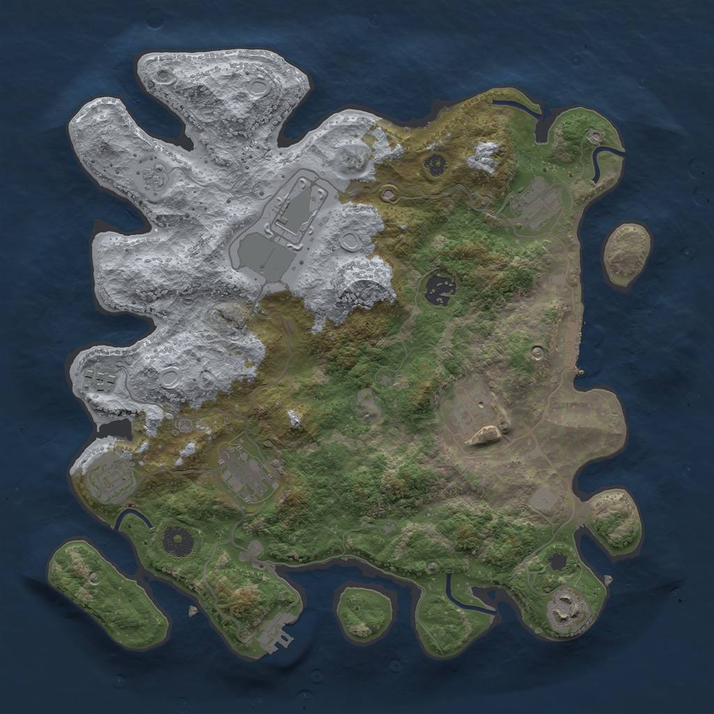 Rust Map: Procedural Map, Size: 3500, Seed: 76352, 14 Monuments