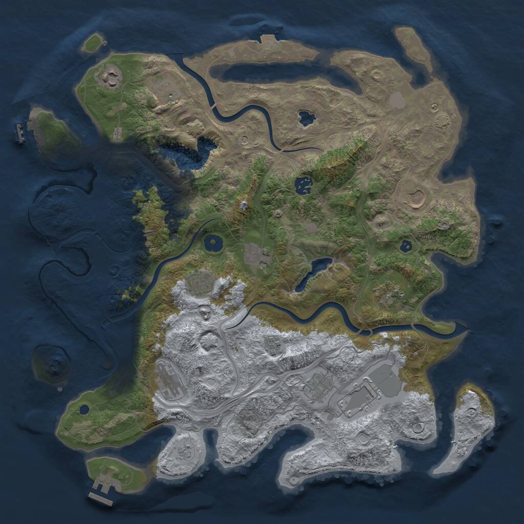 Rust Map: Procedural Map, Size: 4250, Seed: 372654333, 17 Monuments