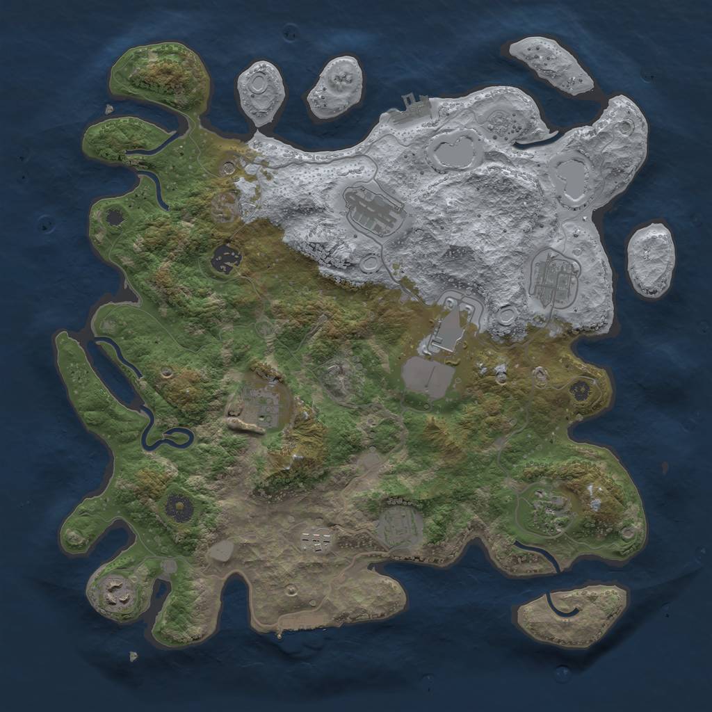 Rust Map: Procedural Map, Size: 3750, Seed: 2097515, 16 Monuments