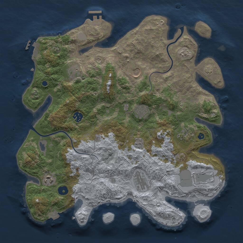 Rust Map: Procedural Map, Size: 3750, Seed: 742951267, 15 Monuments
