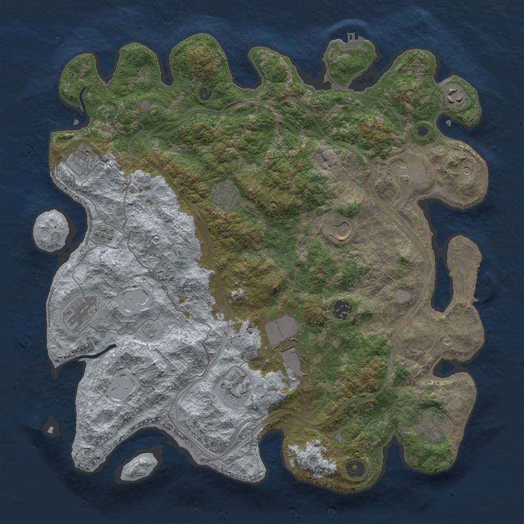 Rust Map: Procedural Map, Size: 4250, Seed: 617348562, 18 Monuments