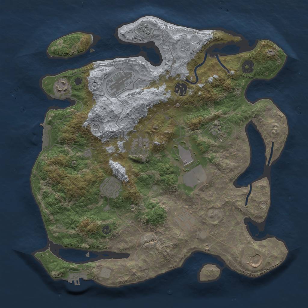 Rust Map: Procedural Map, Size: 3500, Seed: 711377717, 17 Monuments