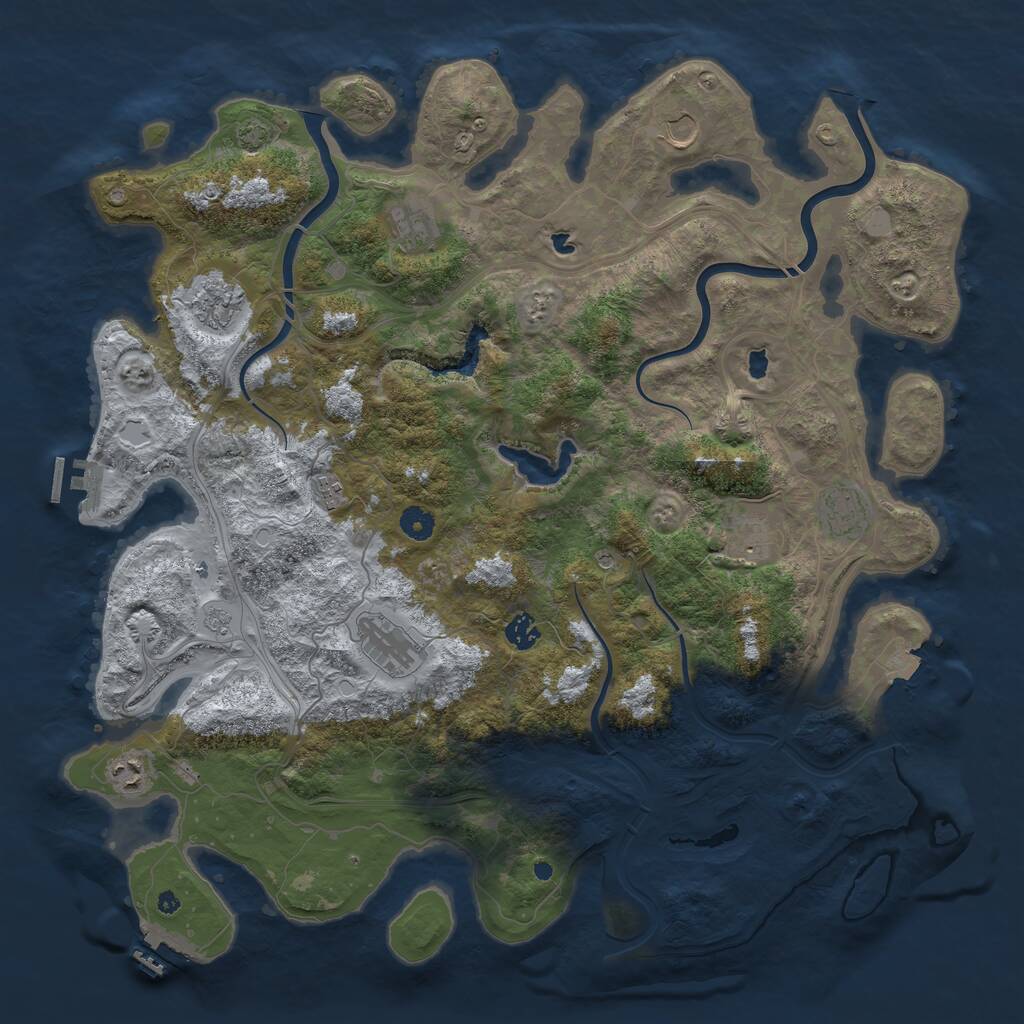 Rust Map: Procedural Map, Size: 4500, Seed: 2111, 15 Monuments