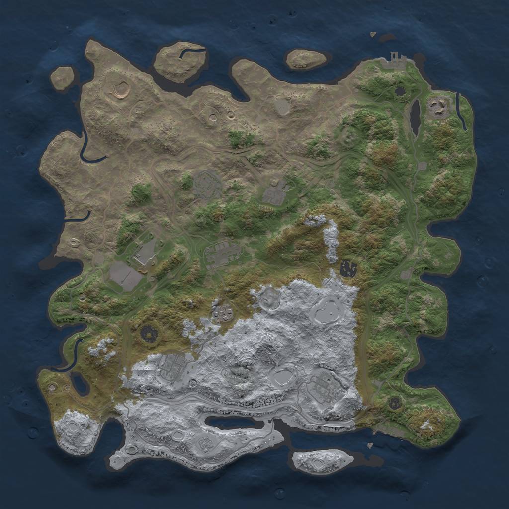 Rust Map: Procedural Map, Size: 4250, Seed: 998028, 17 Monuments