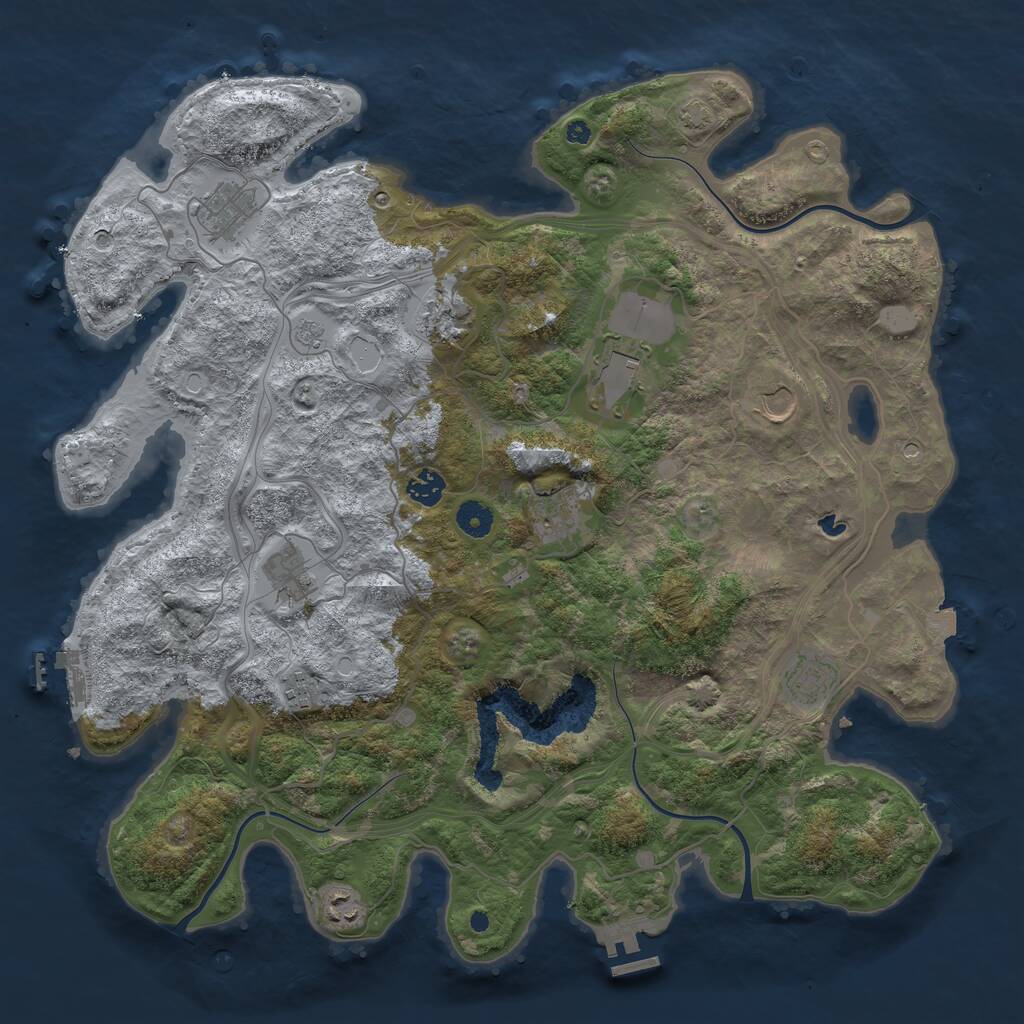 Rust Map: Procedural Map, Size: 4250, Seed: 1620082018, 16 Monuments